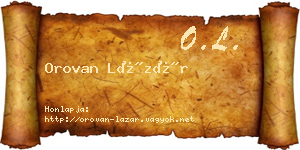 Orovan Lázár névjegykártya
